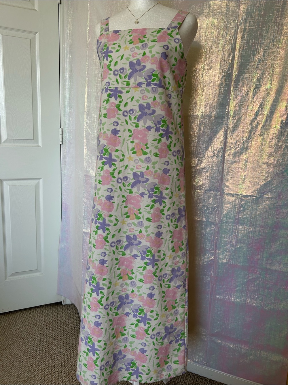 Vintage Rose Cottage Cottagecore Floral Maxi Dress. See Measurements.